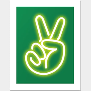 Neon Peace Sign Posters and Art